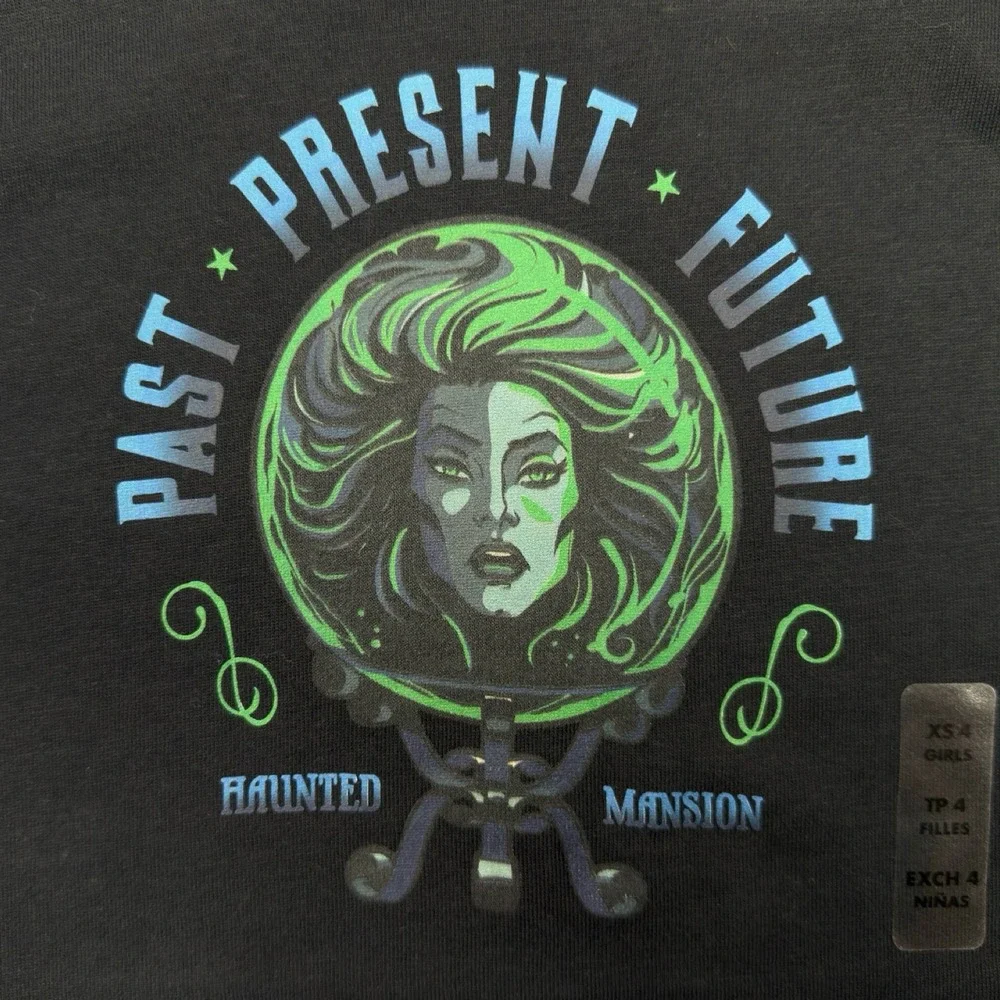 Disney Parks Haunted Mansion Madame Leota Cropped T-Shirt Toddler Girls XS 4 NEW